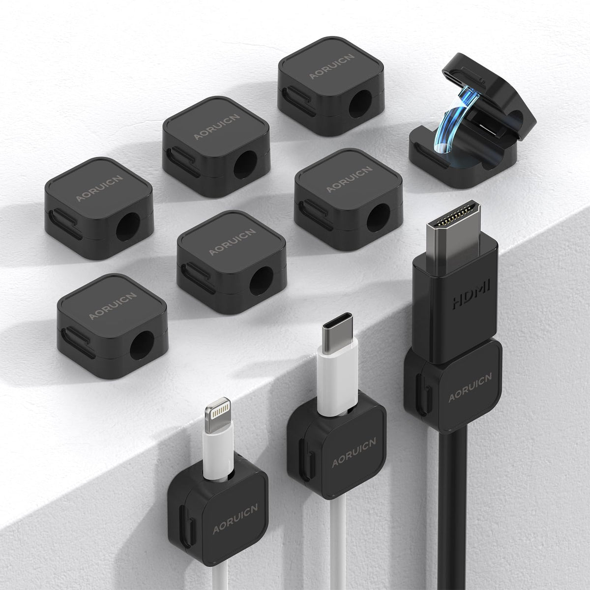Ten-pack magnetic cable clips.