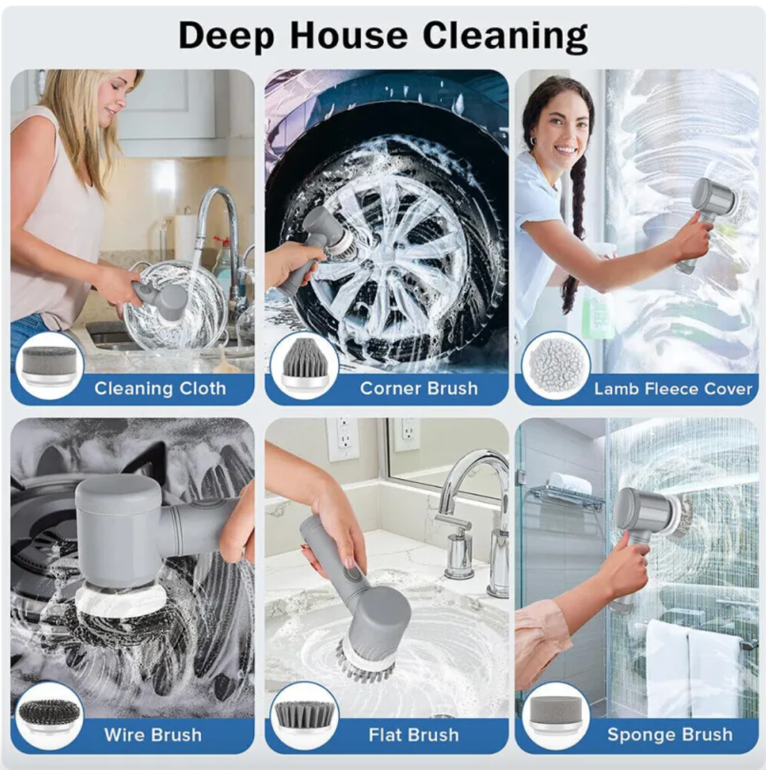 Cordless Electric Spin Scrubber